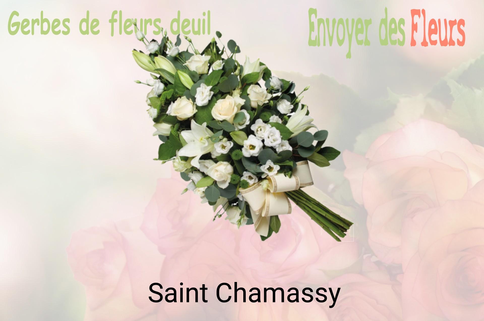 Gerbe de fleurs de deuil livrée à Saint-Chamassy